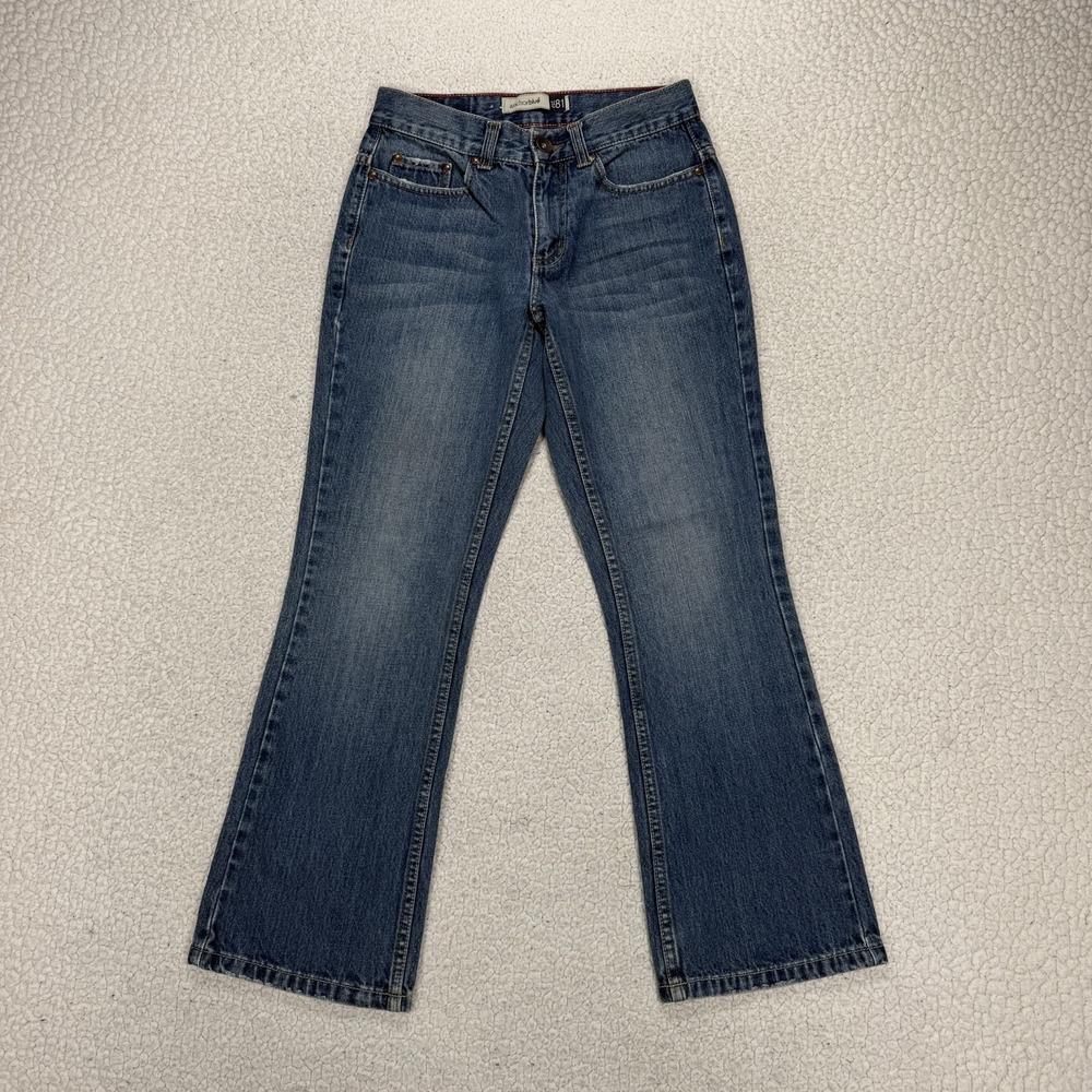 Anchor Blue Bootcut Jeans Women's 26x28 (26x27) Low Rise Y2K Western Boho